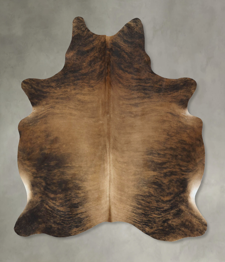 Medium Brindle Large Brazilian Cowhide Rug 7'2"H x 5'3"W #B21286 by Hudson Hides