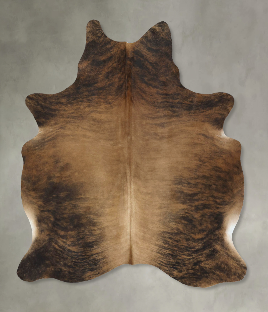Medium Brindle Large Brazilian Cowhide Rug 7'2"H x 5'3"W #B21286 by Hudson Hides