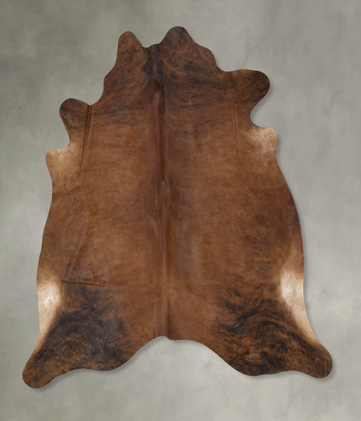 Medium Brindle X-Large Brazilian Cowhide Rug 7'1"H x 6'8"W #B21293 by Hudson Hides
