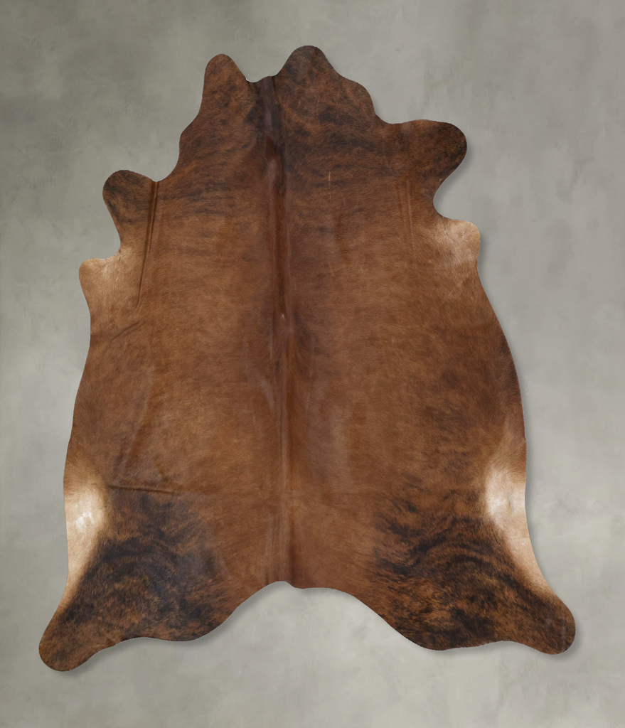 Medium Brindle X-Large Brazilian Cowhide Rug 7'1"H x 6'8"W #B21293 by Hudson Hides