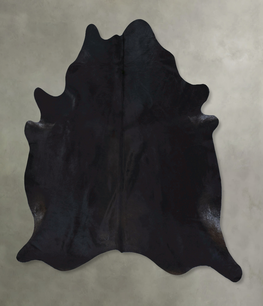 Solid Black XX-Large Brazilian Cowhide Rug 8'2"H x 6'11"W #B21296 by Hudson Hides