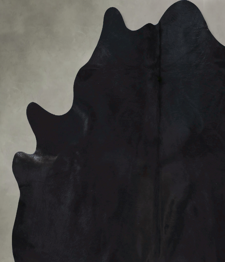 Solid Black XX-Large Brazilian Cowhide Rug 8'2"H x 6'11"W #B21296 by Hudson Hides
