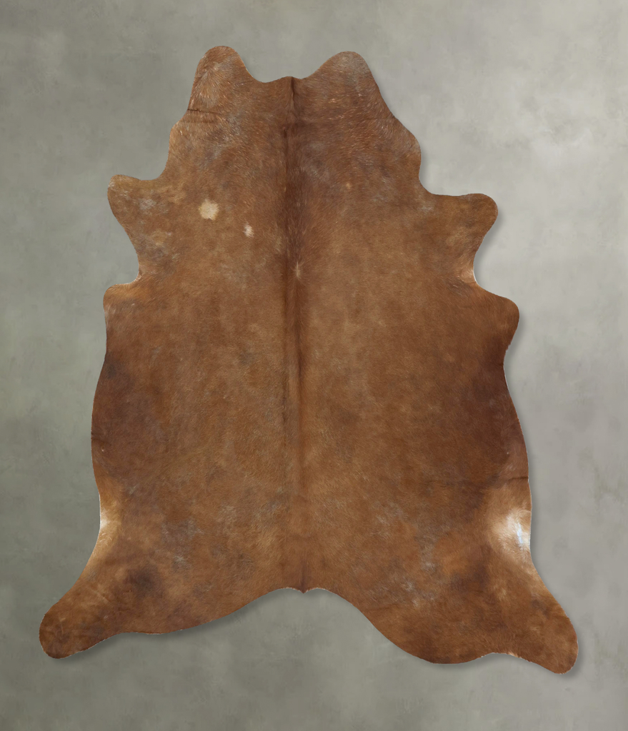 Solid Brown XX-Large Brazilian Cowhide Rug 7'2"H x 7'0"W #B21297 by Hudson Hides