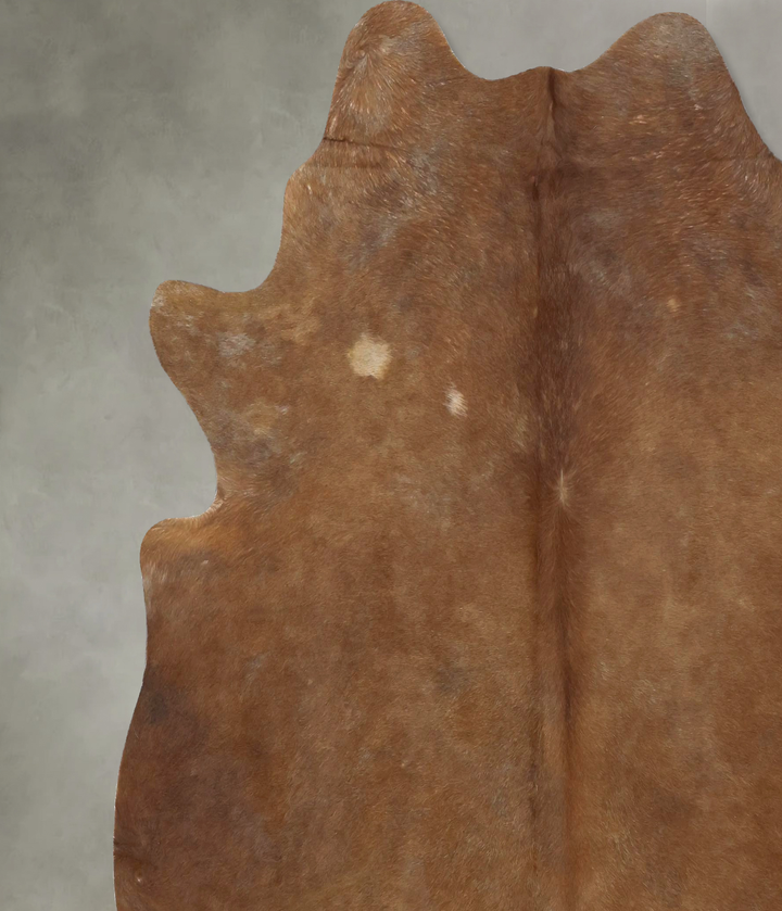 Solid Brown XX-Large Brazilian Cowhide Rug 7'2"H x 7'0"W #B21297 by Hudson Hides