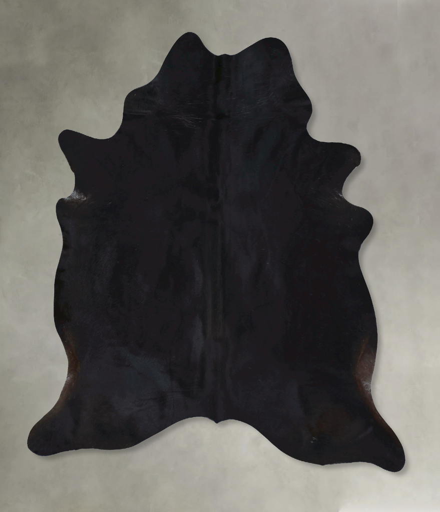 Solid Black XX-Large Brazilian Cowhide Rug 8'1"H x 6'8"W #B21302 by Hudson Hides