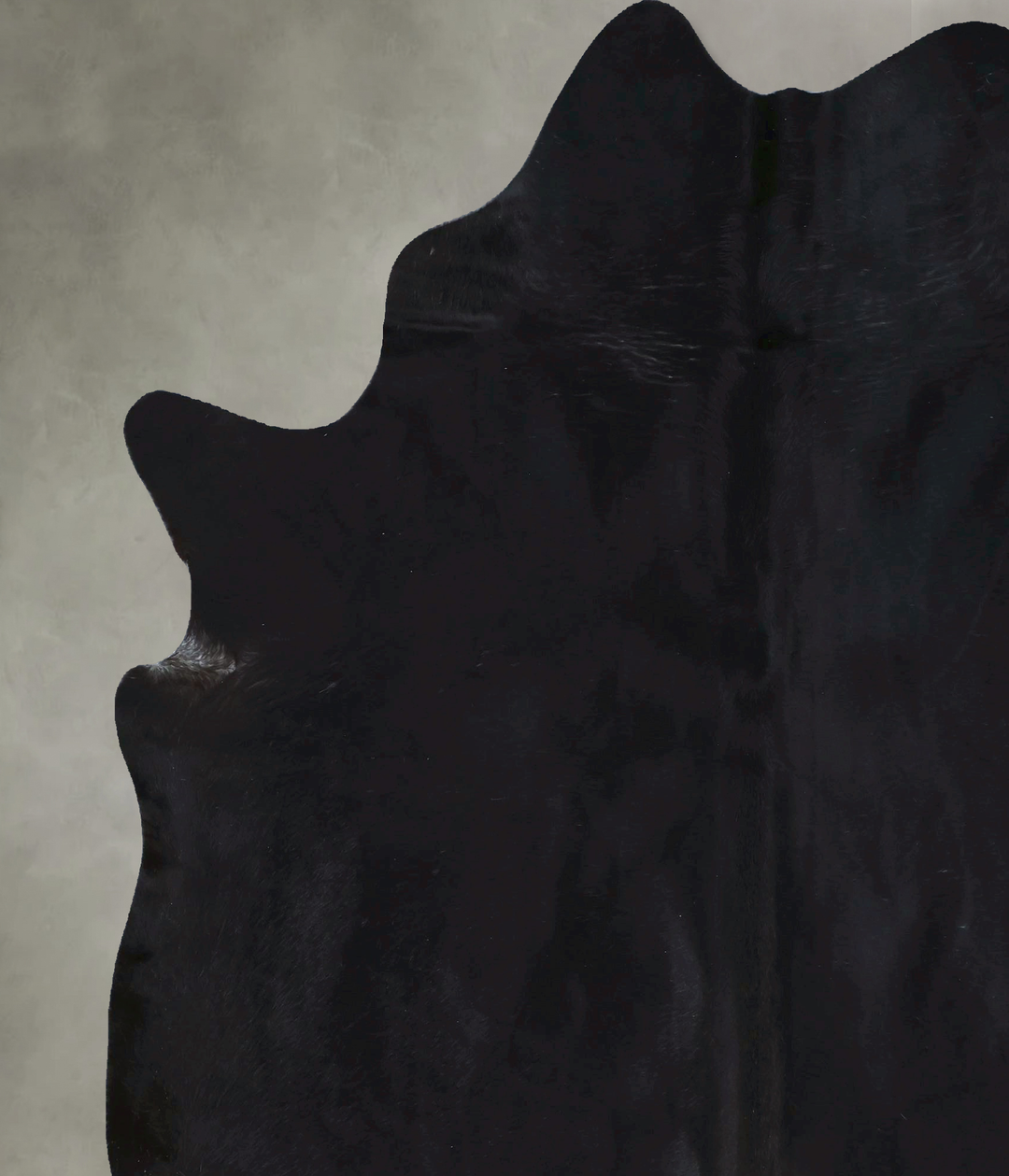 Solid Black XX-Large Brazilian Cowhide Rug 8'1"H x 6'8"W #B21302 by Hu