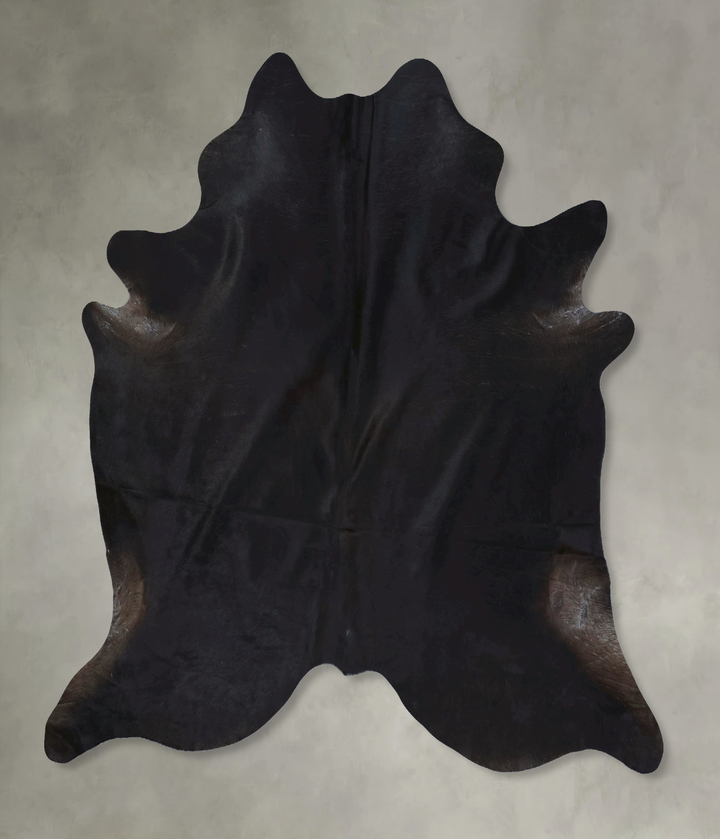 Solid Black XX-Large Brazilian Cowhide Rug 7'10"H x 7'2"W #B21303 by Hudson Hides