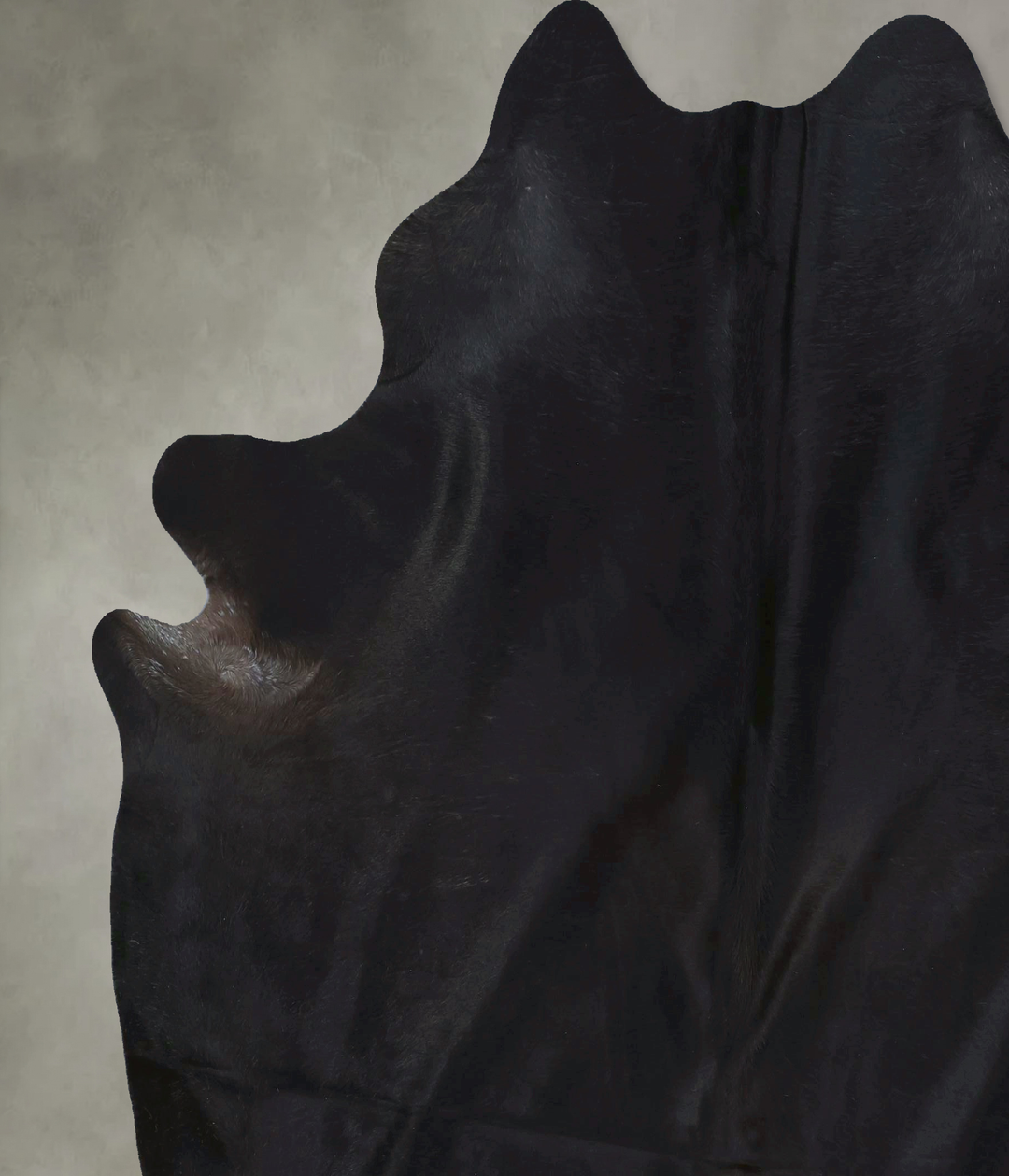 Solid Black XX-Large Brazilian Cowhide Rug 7'10"H x 7'2"W #B21303 by H