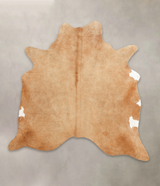 Beige XX-Large Brazilian Cowhide Rug 7'2"H x 7'0"W #B2194 by Hudson Hides