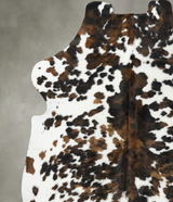 Tricolor X-Large European Cowhide Rug 7'3"H x 6'8"W #B22365 by Hudson Hides