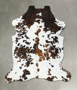 Tricolor X-Large European Cowhide Rug 7'5"H x 6'5"W #B22369 by Hudson Hides