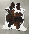 Tricolor X-Large European Cowhide Rug 7'8"H x 6'6"W #B22372 by Hudson Hides