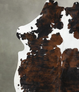 Tricolor X-Large European Cowhide Rug 7'8"H x 6'6"W #B22372 by Hudson Hides