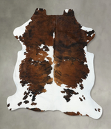 Tricolor X-Large European Cowhide Rug 7'3"H x 6'3"W #B22401 by Hudson Hides