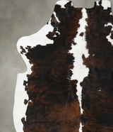 Tricolor X-Large European Cowhide Rug 7'7"H x 6'6"W #B22412 by Hudson Hides