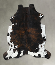 Tricolor X-Large European Cowhide Rug 7'3"H x 6'7"W #B22418 by Hudson Hides