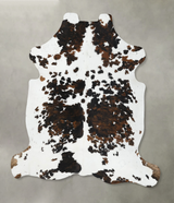 Tricolor X-Large European Cowhide Rug 7'6"H x 6'6"W #B22420 by Hudson Hides