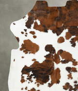 Tricolor XX-Large European Cowhide Rug 7'6"H x 6'11"W #B22429 by Hudson Hides