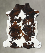 Tricolor X-Large European Cowhide Rug 7'1"H x 6'4"W #B22433 by Hudson Hides