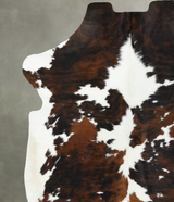 Tricolor X-Large European Cowhide Rug 7'1"H x 6'4"W #B22433 by Hudson Hides
