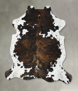 Tricolor X-Large European Cowhide Rug 7'5"H x 6'7"W #B22434 by Hudson Hides