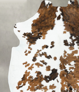Tricolor X-Large European Cowhide Rug 7'3"H x 6'6"W #B22439 by Hudson Hides