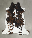 Tricolor XX-Large European Cowhide Rug 7'7"H x 6'11"W #B22457 by Hudson Hides