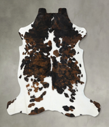 Tricolor XX-Large European Cowhide Rug 7'7"H x 6'11"W #B22457 by Hudson Hides
