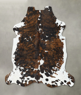 Tricolor X-Large European Cowhide Rug 7'0"H x 6'5"W #B22478 by Hudson Hides