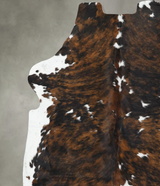 Tricolor X-Large European Cowhide Rug 7'0"H x 6'5"W #B22478 by Hudson Hides