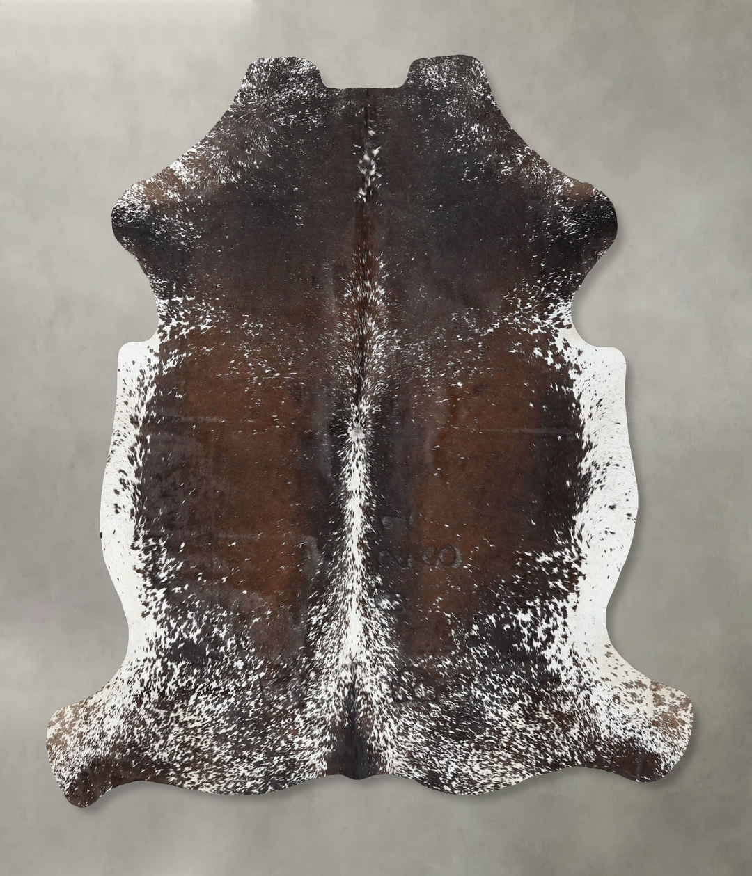 Salt and Pepper Brown X-Large European Cowhide Rug 7'1"H x 6'4"W #B224