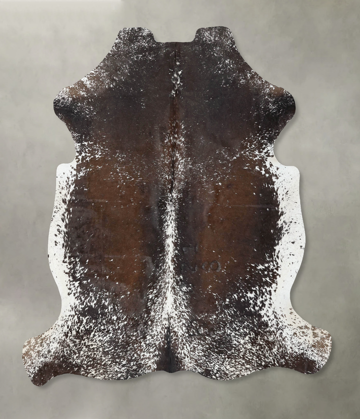 Salt and Pepper Brown X-Large European Cowhide Rug 7'1"H x 6'4"W #B22492 by Hudson Hides