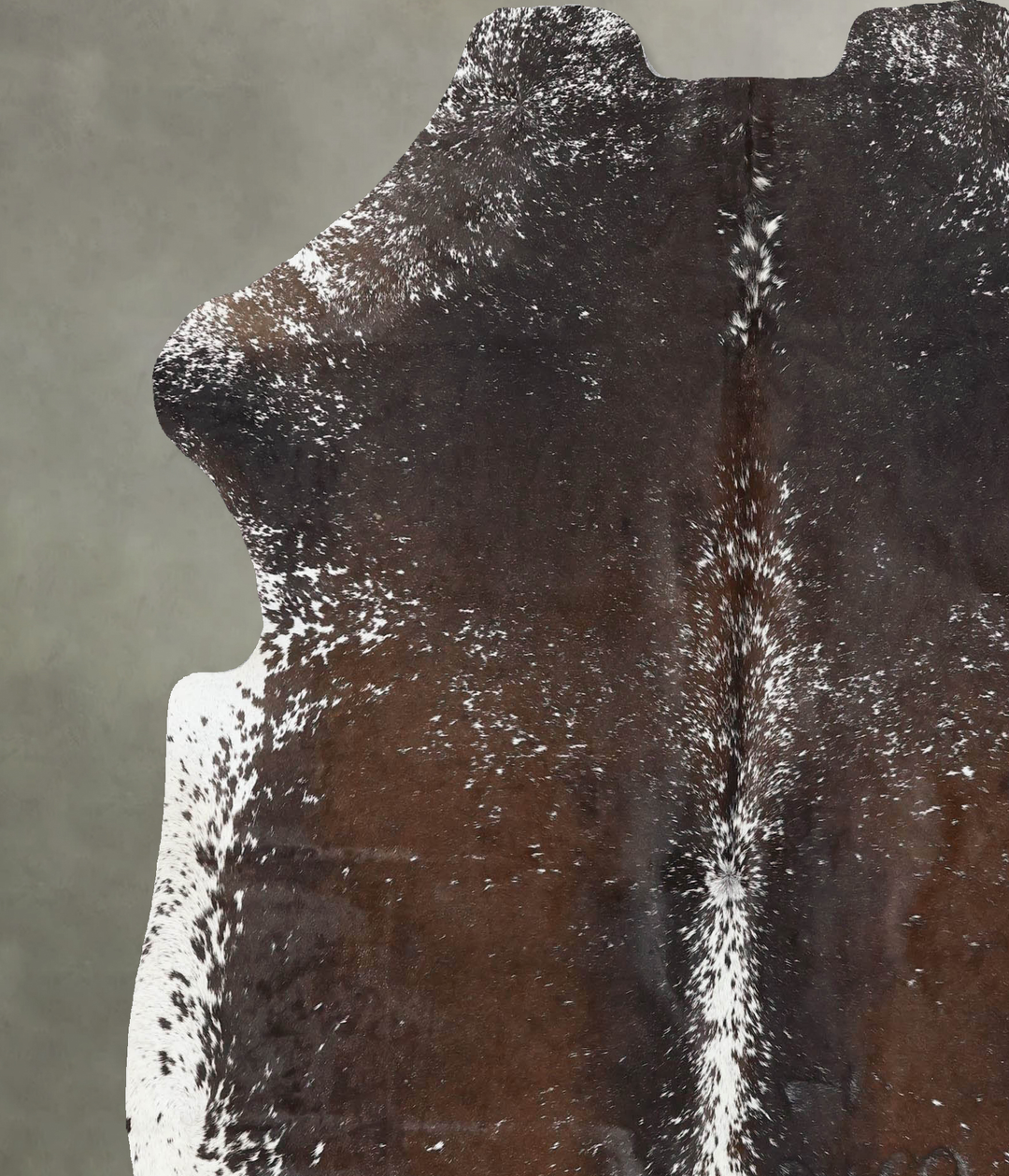 Salt and Pepper Brown X-Large European Cowhide Rug 7'1"H x 6'4"W #B224