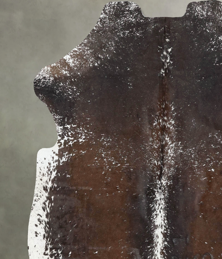 Salt and Pepper Brown X-Large European Cowhide Rug 7'1"H x 6'4"W #B22492 by Hudson Hides