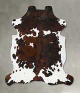 Tricolor X-Large European Cowhide Rug 7'1"H x 6'3"W #B22498 by Hudson Hides