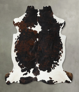 Tricolor X-Large European Cowhide Rug 7'1"H x 6'9"W #B22499 by Hudson Hides