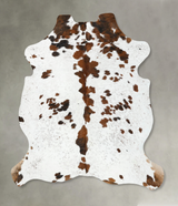 Tricolor X-Large European Cowhide Rug 7'3"H x 6'4"W #B22514 by Hudson Hides