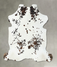 Tricolor X-Large European Cowhide Rug 7'4"H x 6'6"W #B22520 by Hudson Hides