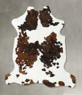 Tricolor X-Large European Cowhide Rug 7'0"H x 7'0"W #B22531 by Hudson Hides