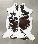 Tricolor XX-Large European Cowhide Rug 7'5"H x 6'10"W #B22533 by Hudson Hides