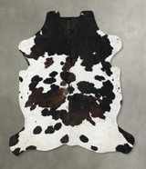 Tricolor X-Large European Cowhide Rug 6'10"H x 5'10"W #B22548 by Hudson Hides