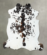Tricolor X-Large European Cowhide Rug 7'2"H x 6'11"W #B22550 by Hudson Hides
