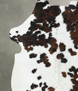Tricolor X-Large European Cowhide Rug 7'1"H x 6'5"W #B22553 by Hudson Hides