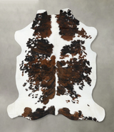 Tricolor X-Large European Cowhide Rug 7'3"H x 6'6"W #B22554 by Hudson Hides