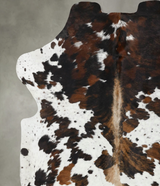 Tricolor X-Large European Cowhide Rug 7'4"H x 6'6"W #B22557 by Hudson Hides