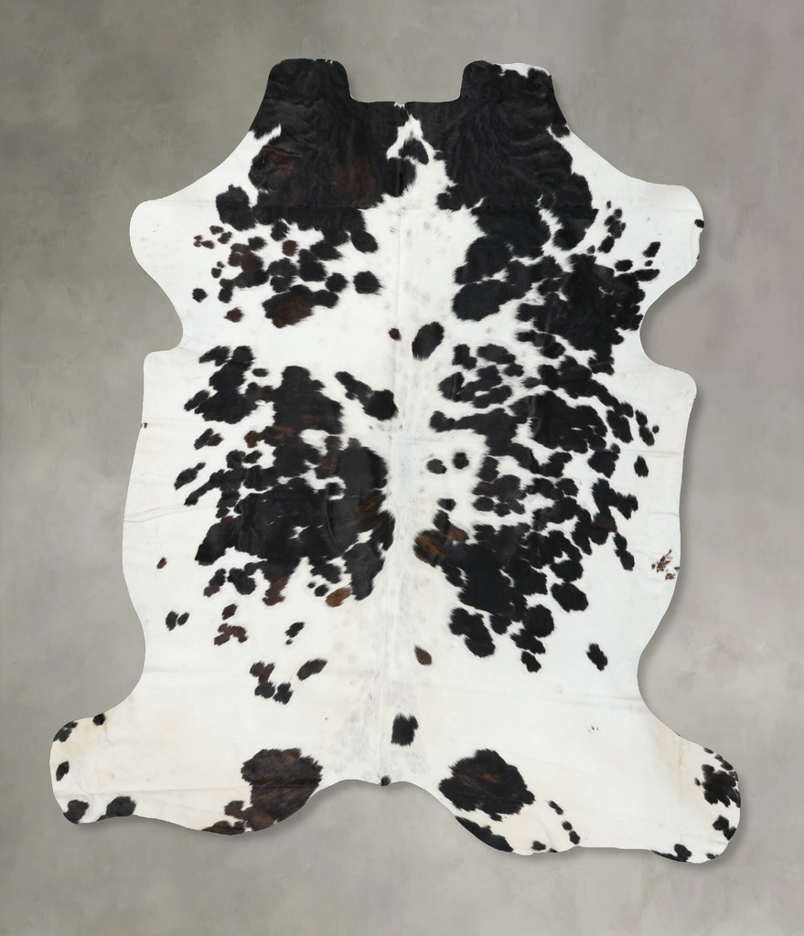 Black and White XX-Large European Cowhide Rug 7'8"H x 6'10"W #B22575 by Hudson Hides