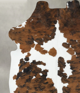 Tricolor X-Large European Cowhide Rug 7'0"H x 6'0"W #B22585 by Hudson Hides
