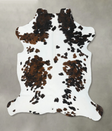Tricolor X-Large European Cowhide Rug 7'1"H x 6'6"W #B22588 by Hudson Hides