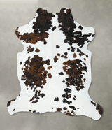Tricolor X-Large European Cowhide Rug 7'1"H x 6'6"W #B22588 by Hudson Hides