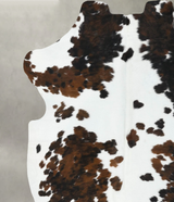Tricolor X-Large European Cowhide Rug 7'1"H x 6'6"W #B22588 by Hudson Hides